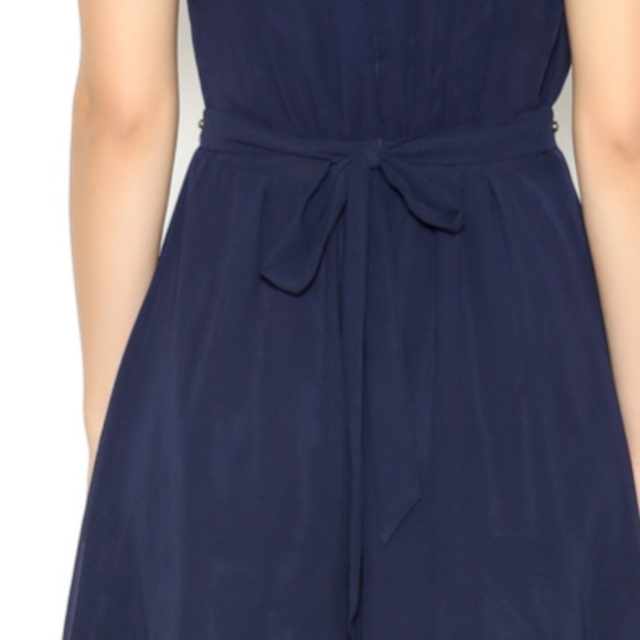 Yumi Chiffon Dropped Sleeve Navy Blue Cocktail Dress Size 8/10 - Picture 5 of 12